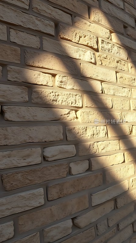 阳光下的砖墙纹理