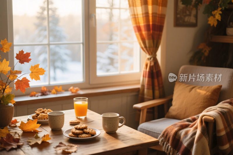 温馨秋季室内场景