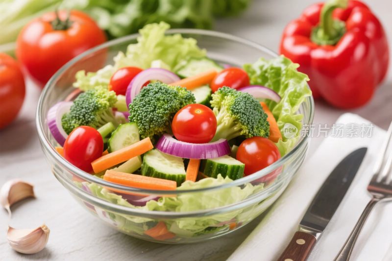 新鲜蔬菜沙拉碗