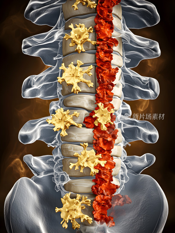 人体脊柱解剖数字插图