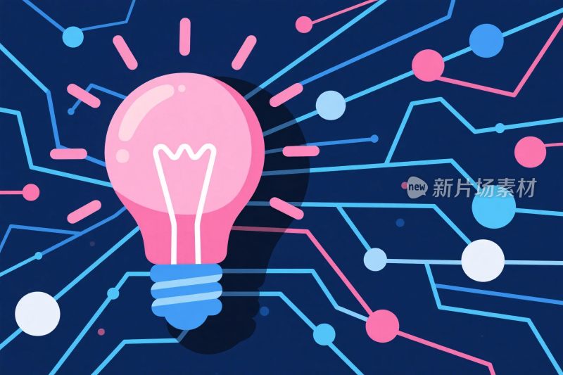 科技创意灯泡插画