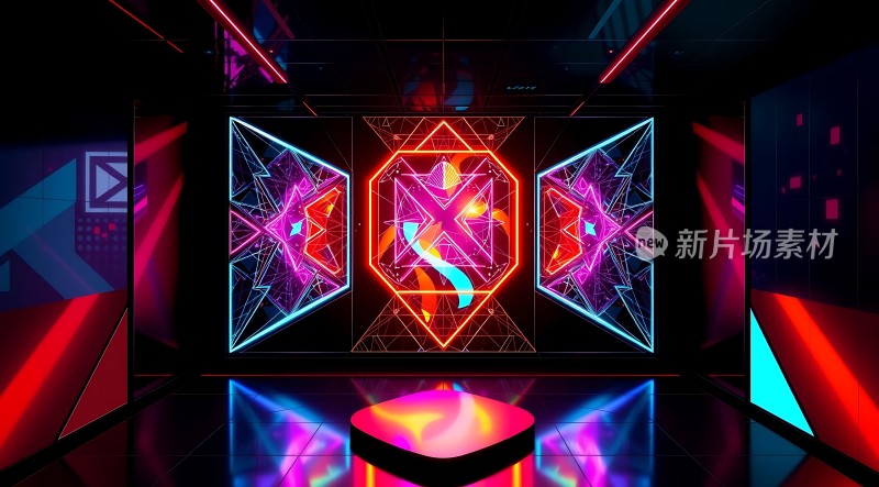 未来科技舞台霓虹灯光秀