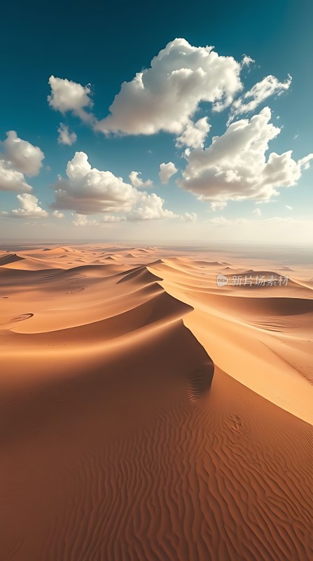 金色沙丘下的蔚蓝天空