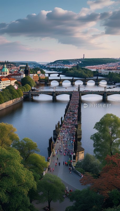布拉格查理大桥全景