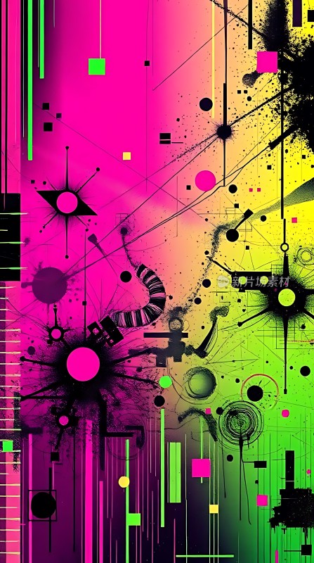 霓虹幻境几何与色彩的碰撞