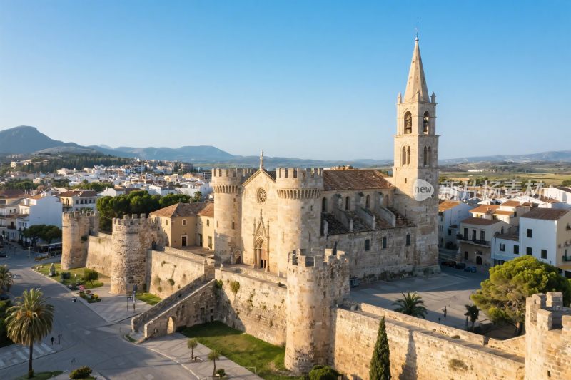 城堡古建筑风景图