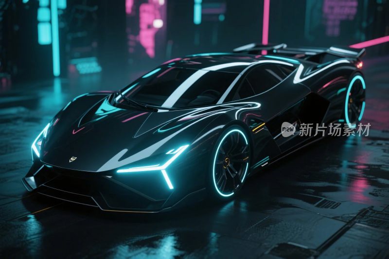 未来科技跑车插画