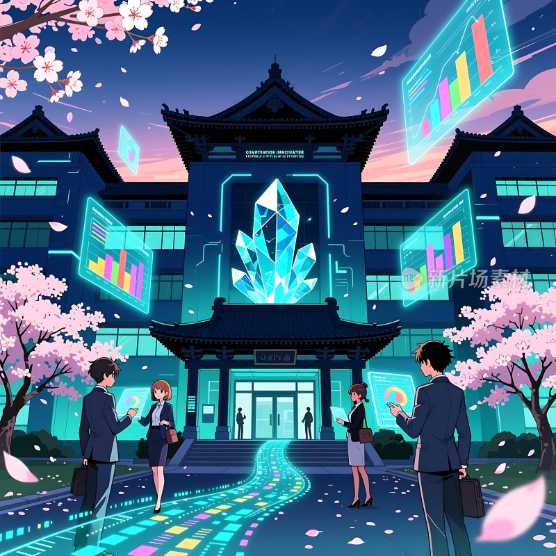 未来科技校园樱花树下的创新之旅