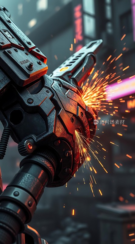 机械臂切割火花四溅