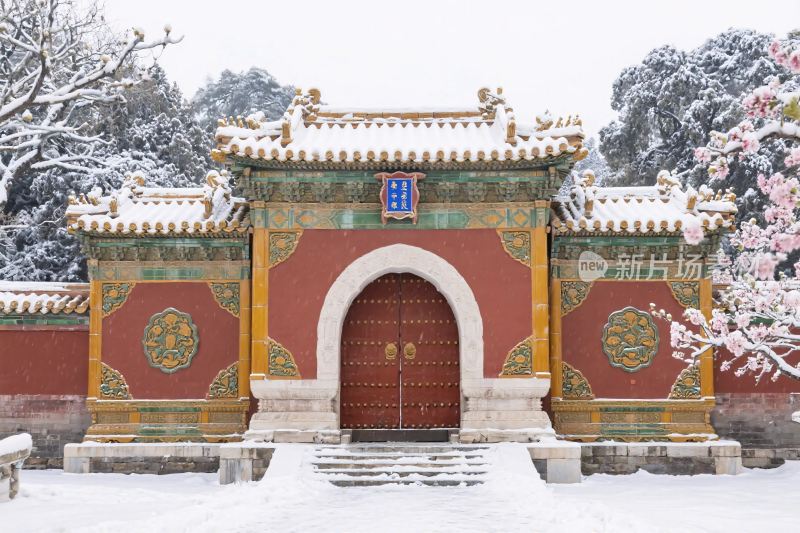 古建冬季雪景图