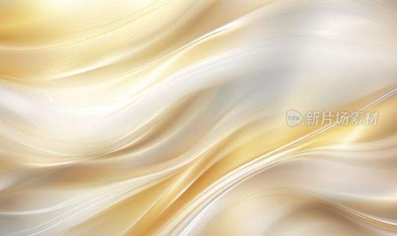 绸缎曲线纹理丝绸白金色华丽时尚背景
