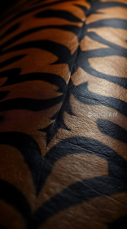 虎纹皮革细节特写