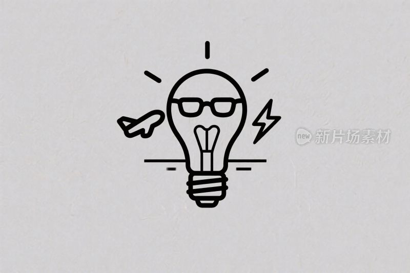 创意灯泡插画元素
