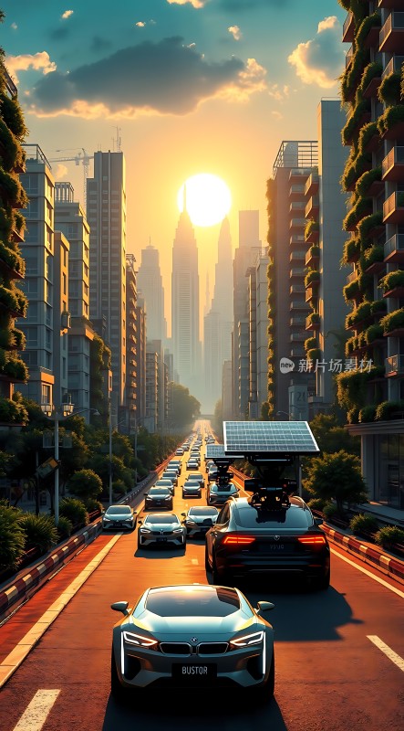 未来之城绿意盎然智能出行