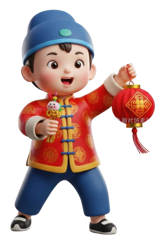 喜庆3D卡通男孩形象