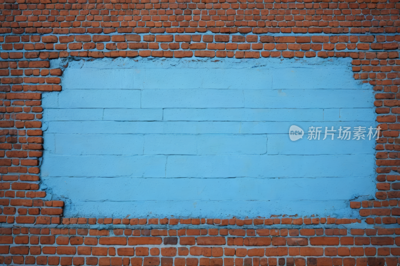 砖墙有磨损边缘蓝色纹理标