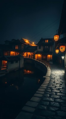 古街夜色灯火阑珊映水乡 古街夜色灯火阑珊映水乡