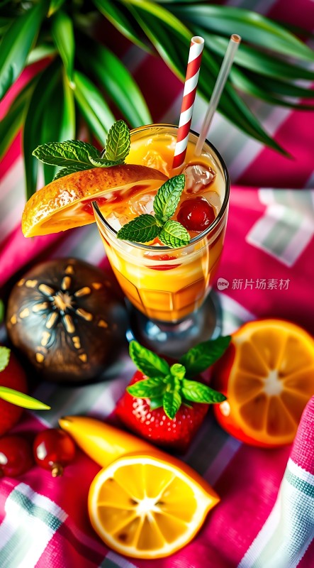夏日饮品诱惑水果装饰诱人