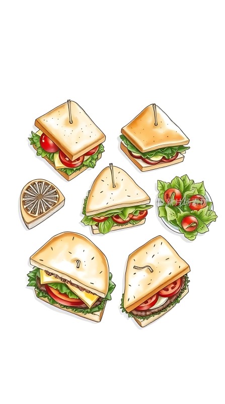 美味三明治拼盘