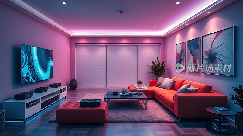 现代家居设计色彩鲜艳科技感十足