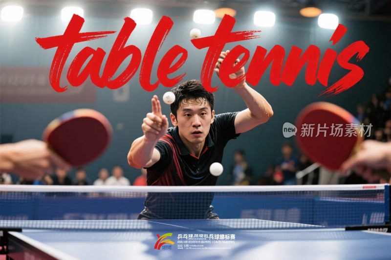 乒乓球竞技插画