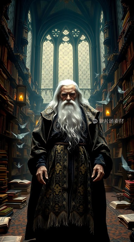 “古老图书馆里的智慧长者”