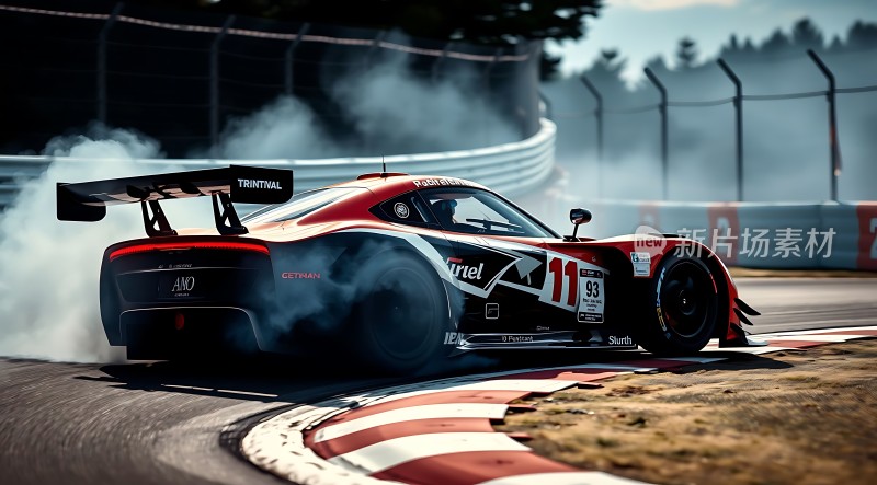 赛道飞驰红黑赛车竞速