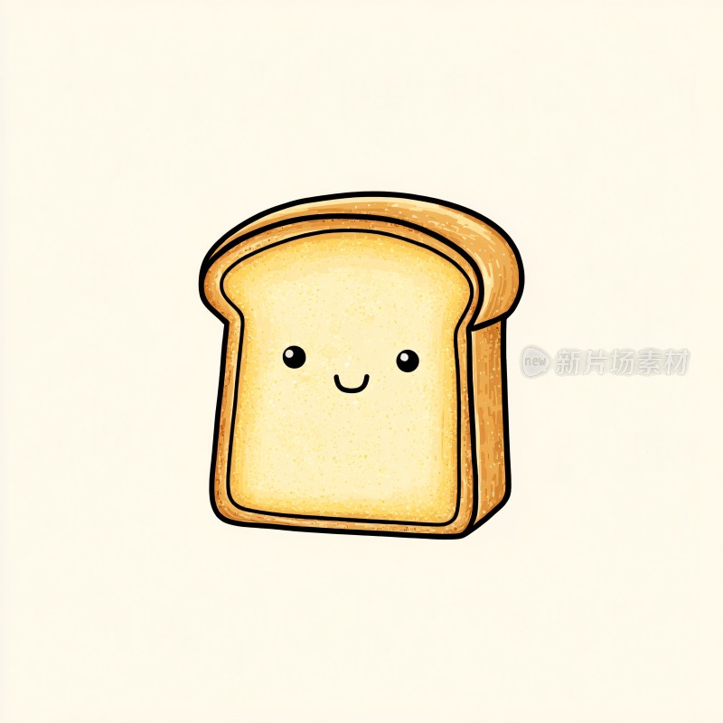 可爱笑脸吐司插画