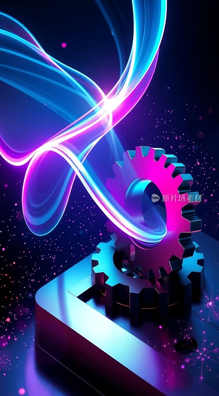 科技齿轮与光效交织