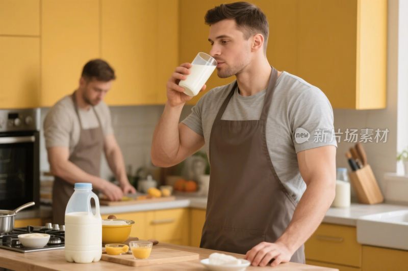 现代厨房烹饪场景