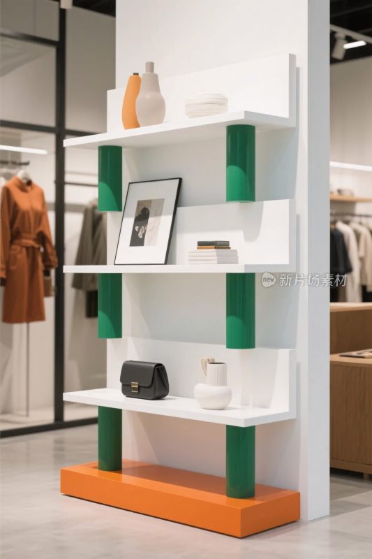 时尚店铺展示架陈列图