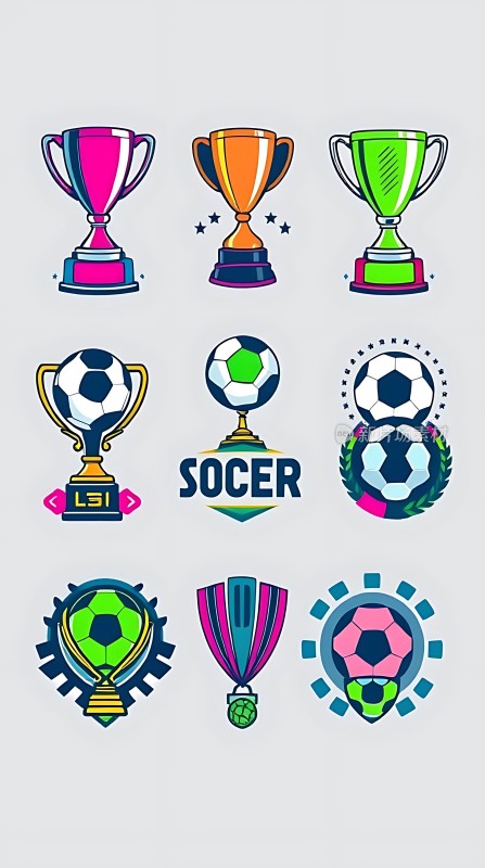 足球奖杯与徽章系列