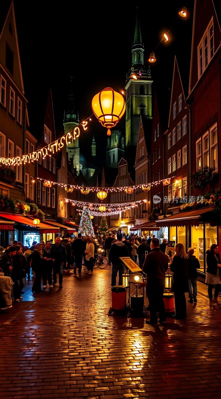 圣诞集市夜市繁华