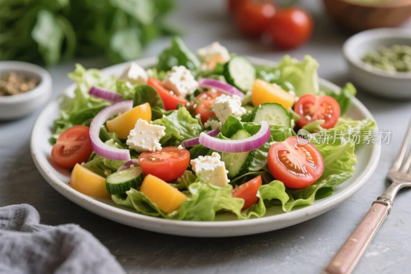 新鲜蔬菜沙拉特写