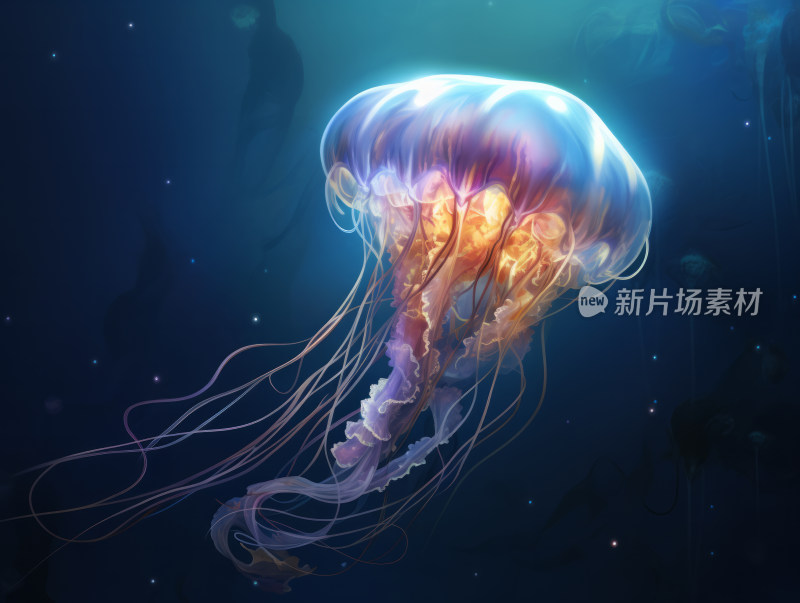 海洋生物水母插画