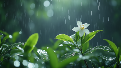 雨珠29雨中花开 雨露滋润的花朵