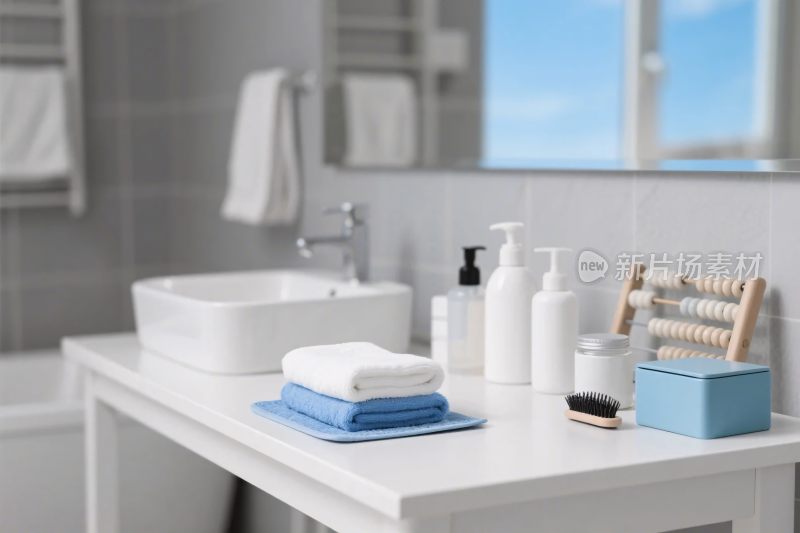 现代浴室洗漱场景