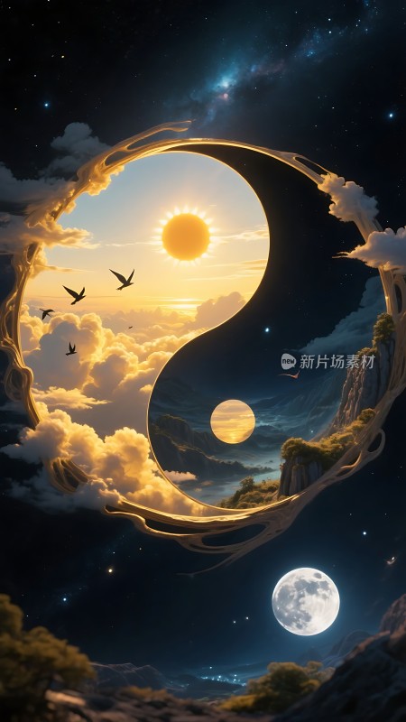 阴阳太极日月同辉