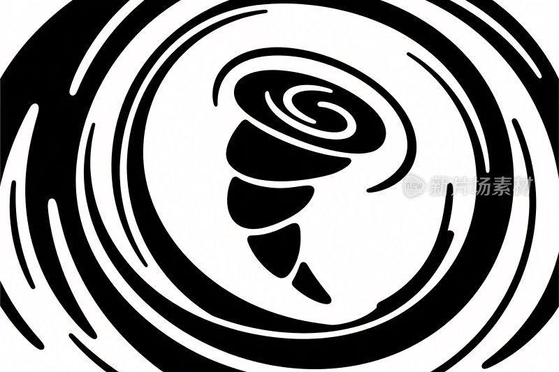 漩涡风龙矢量插画