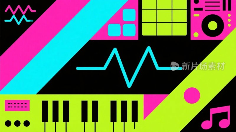 多彩音乐元素插画