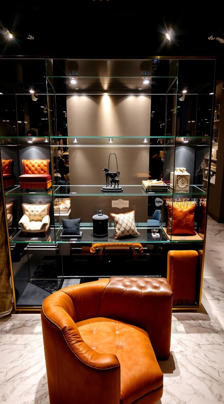 现代家居展示高端沙发与装饰品