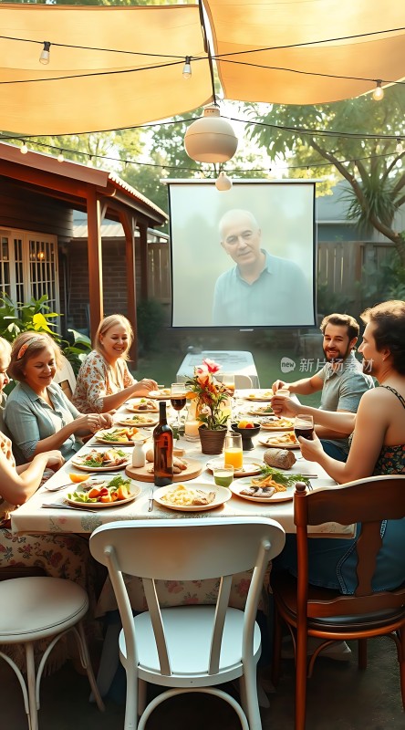 家庭聚餐温馨互动时刻