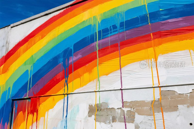 墙面彩虹涂鸦艺术