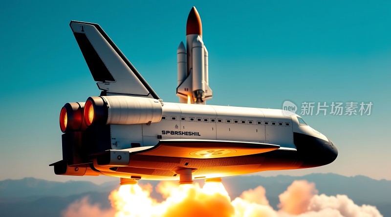 太空飞船与火箭升空