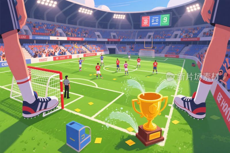 足球比赛场景插画