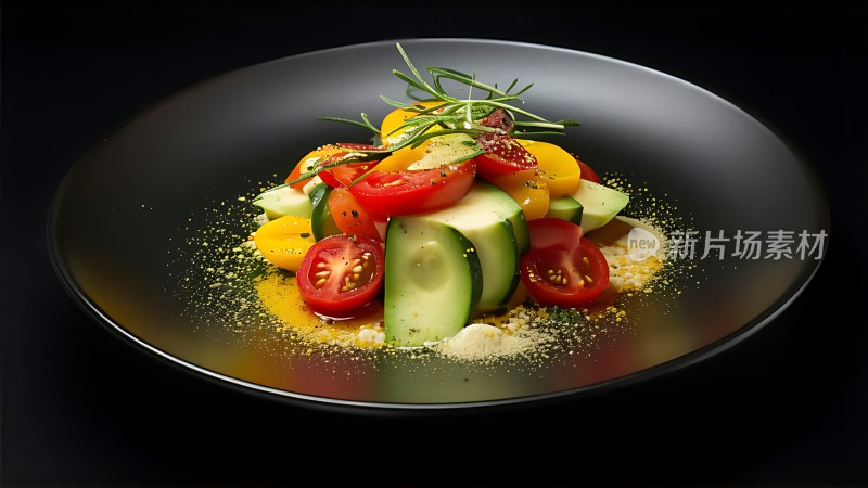 清新蔬菜沙拉色彩缤纷健康美味！