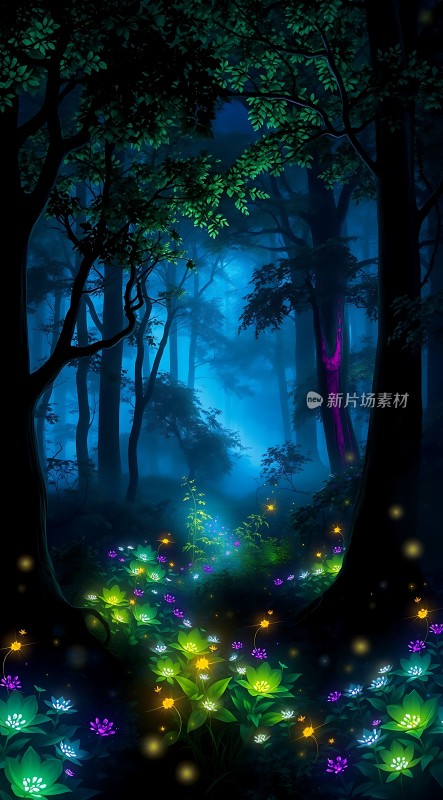 神秘森林夜光之路