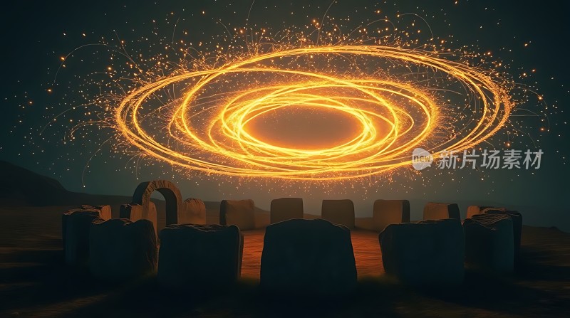 神秘能量环与古老石阵的结合