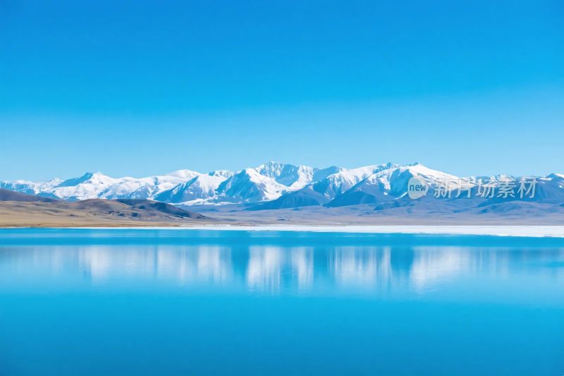 雪山湖泊风景图