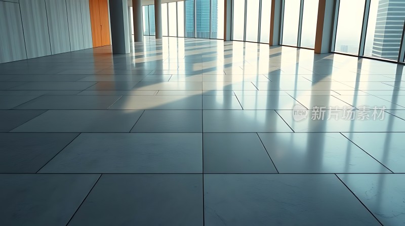 阳光洒满现代大厅宽敞明亮简约大气